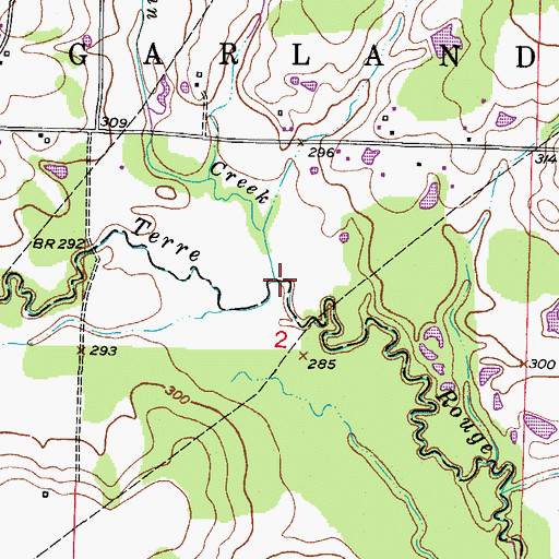 Topographic Map of De Ann Creek, AR