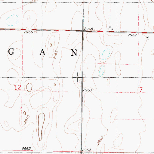 Topographic Map of Center Hill School (historical), KS