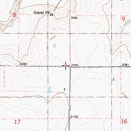 Topographic Map of Grandview School (historical), KS