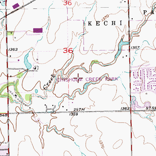Topographic Map of Chisholm Creek Park, KS