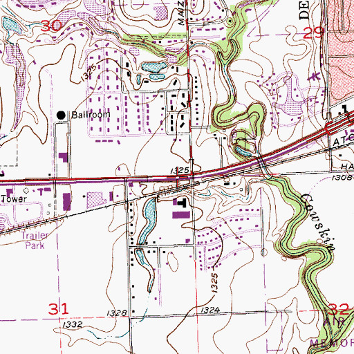 Topographic Map of Daisy School (historical), KS