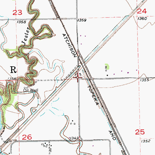 Topographic Map of Ferguson (historical), KS