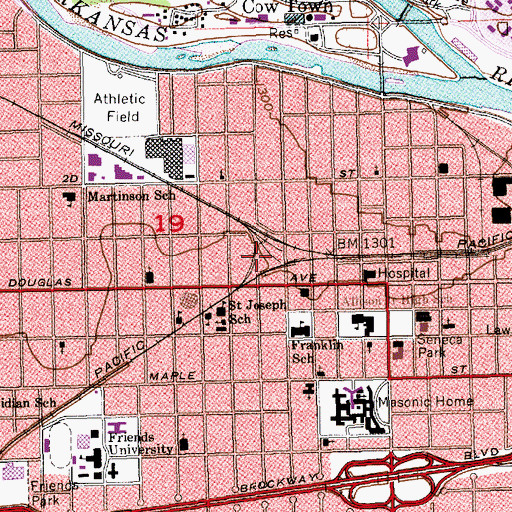 Topographic Map of Hardtner Junction, KS
