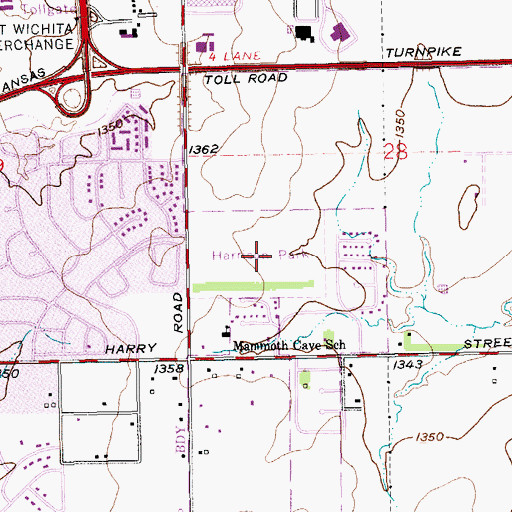 Topographic Map of Harrison Park, KS