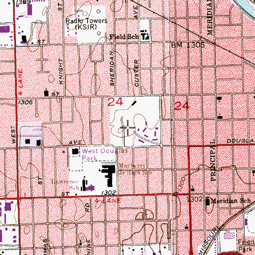 Topographic Map of Mount Carmel Academy (historical), KS