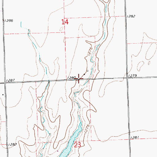Topographic Map of Ohio Center School (historical), KS