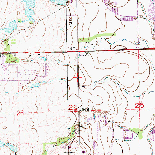 Topographic Map of Plainview School (historical), KS