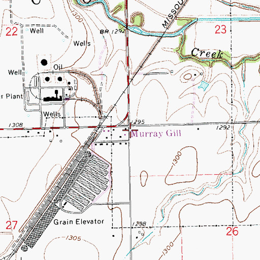 Topographic Map of Pleasant Plains School (historical), KS