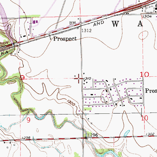 Topographic Map of Prairie Center School (historical), KS