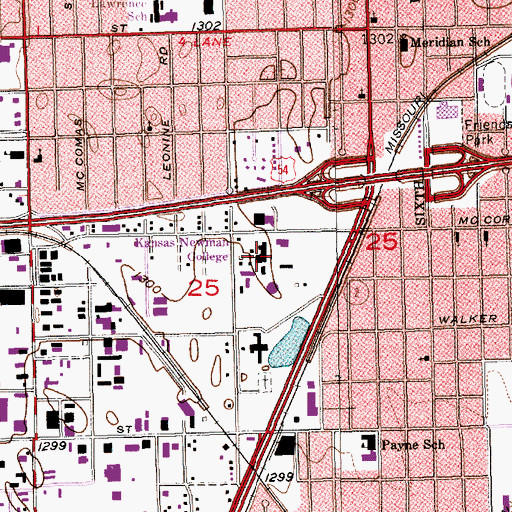 Topographic Map of Saint John Academy (historical), KS