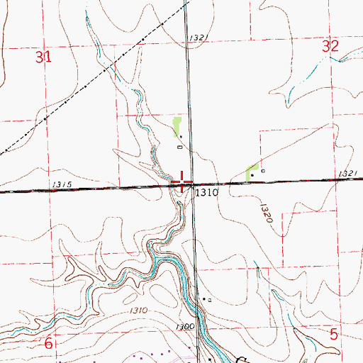 Topographic Map of Spring Bank School (historical), KS