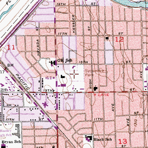 Topographic Map of Sycamore Park, KS