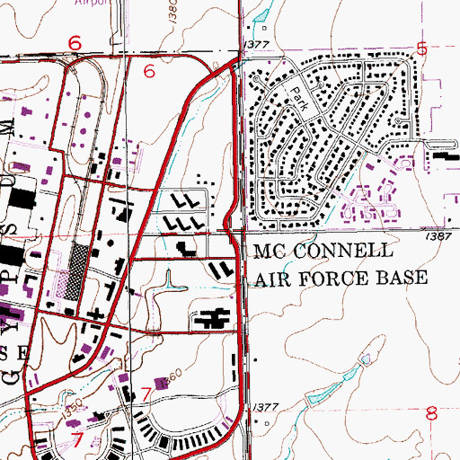 Topographic Map of Vernon School (historical), KS