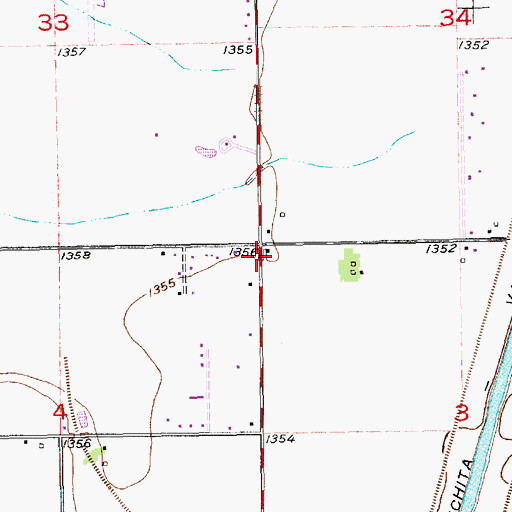 Topographic Map of West Union School (historical), KS