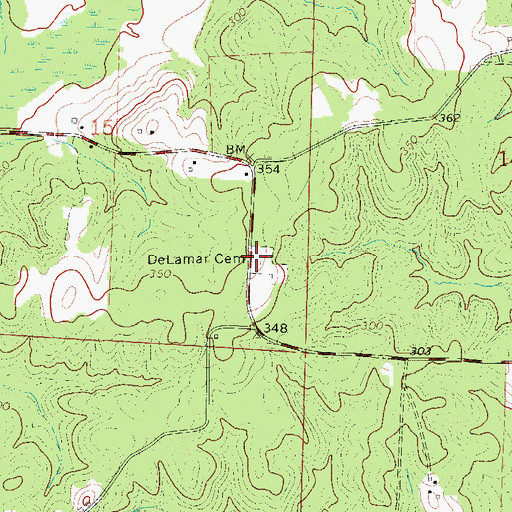Topographic Map of DeLamar Cemetery, AR