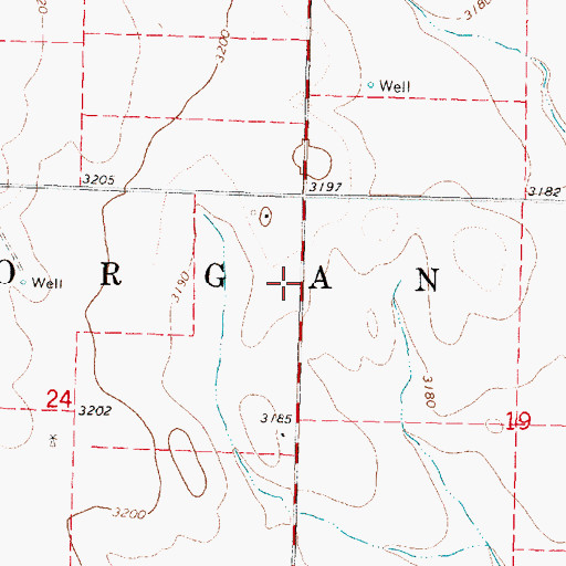 Topographic Map of Center School (historical), KS