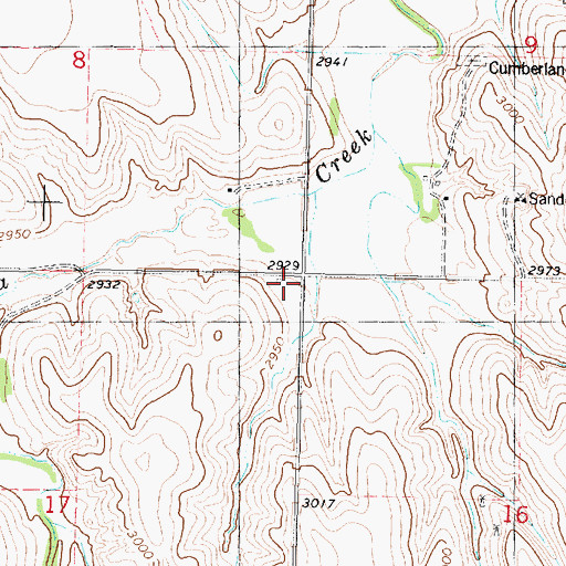 Topographic Map of Cumberland Church (historical), KS