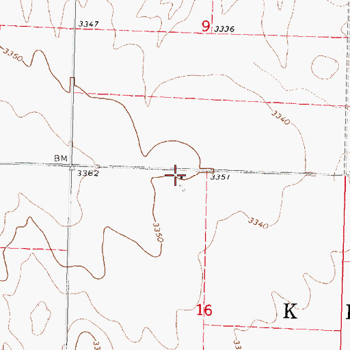 Topographic Map of Fairland School (historical), KS
