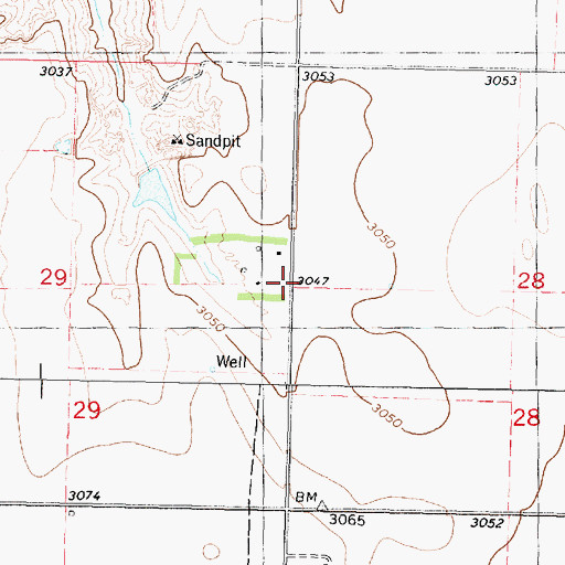 Topographic Map of Mount Olive School (historical), KS
