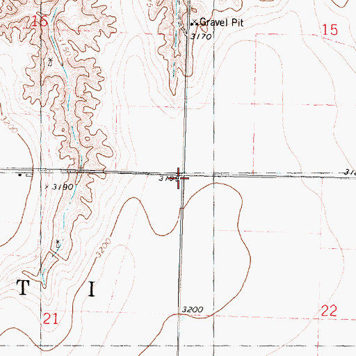 Topographic Map of Pleasant View School (historical), KS