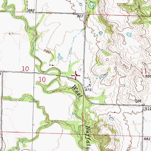 Topographic Map of Blue School (historical), KS
