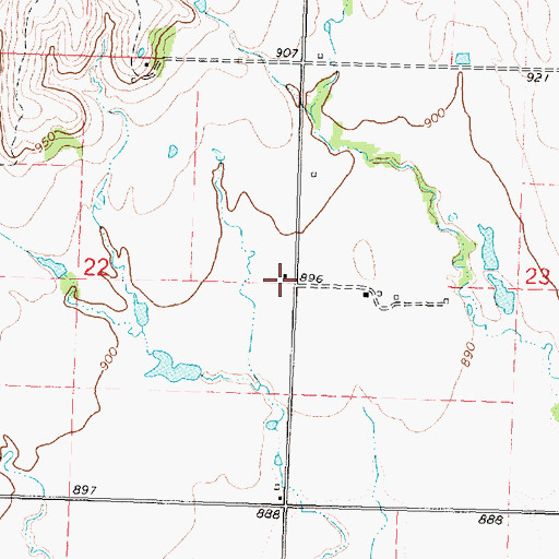 Topographic Map of Grand Valley School (historical), KS