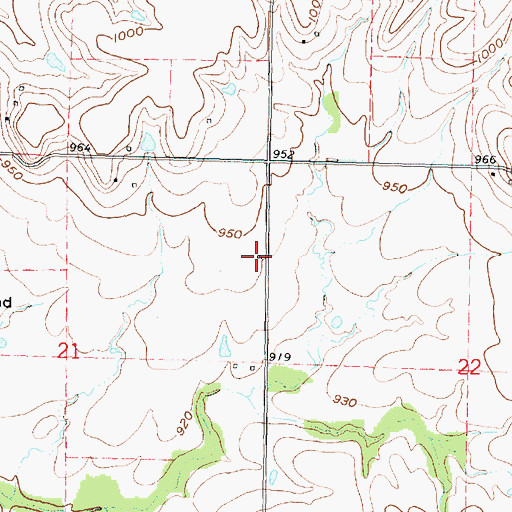 Topographic Map of Green Valley School (historical), KS