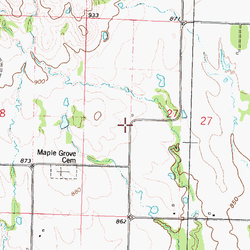Topographic Map of Maple Grove School (historical), KS