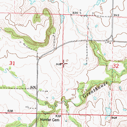 Topographic Map of Morgan Valley School (historical), KS
