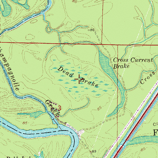 Topographic Map of Dead Brake, AR