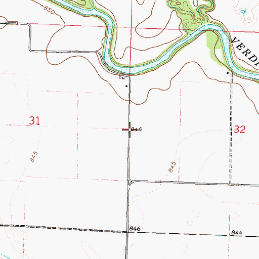 Topographic Map of North Clark School (historical), KS