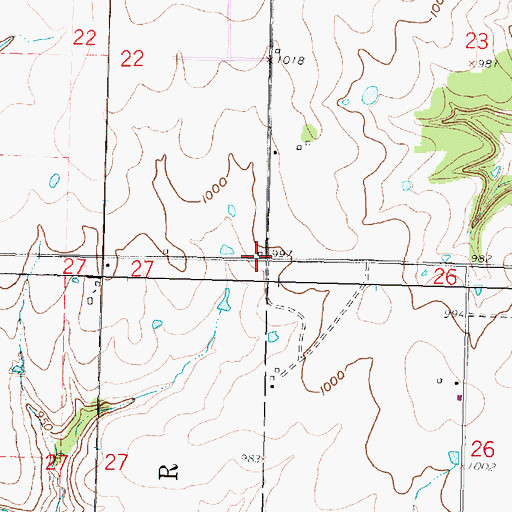 Topographic Map of Olive Branch School (historical), KS