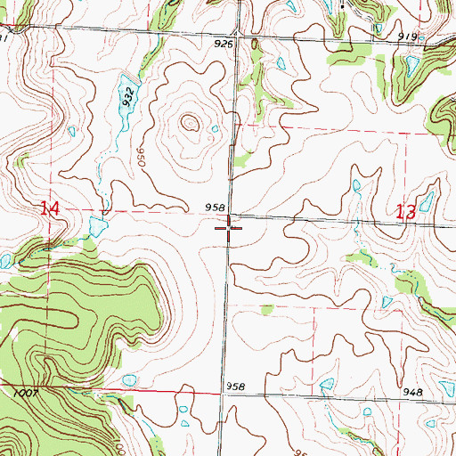 Topographic Map of Pleasant Point School (historical), KS