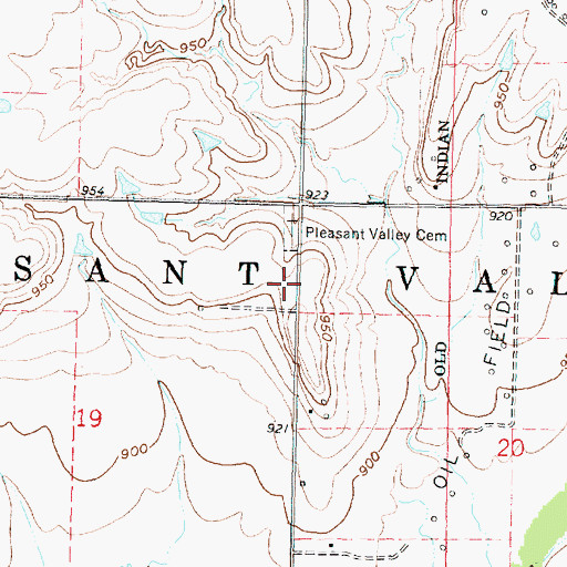 Topographic Map of Pleasant Valley Church (historical), KS