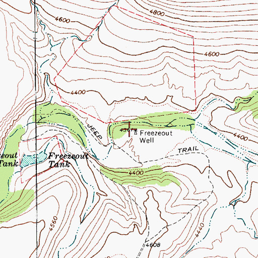 Topographic Map of Freezeout Well, AZ