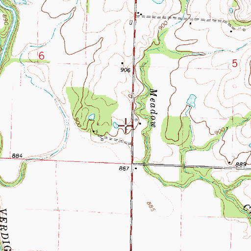 Topographic Map of Row Valley School (historical), KS