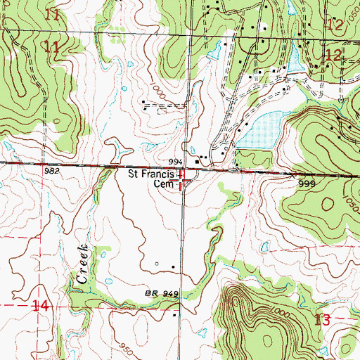 Topographic Map of Saint Francis Church (historical), KS