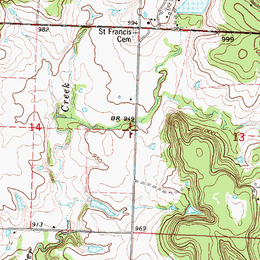 Topographic Map of Silver Creek School (historical), KS