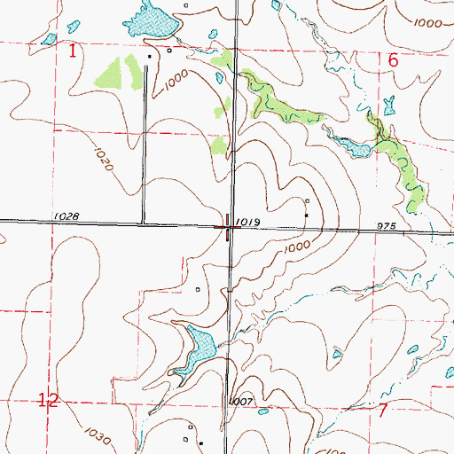 Topographic Map of South Ridge (historical), KS