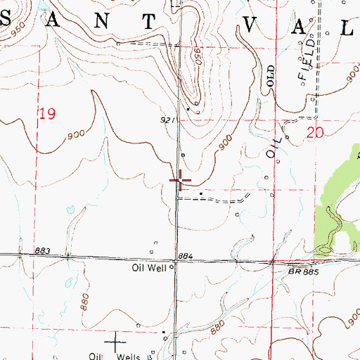 Topographic Map of Ward School (historical), KS