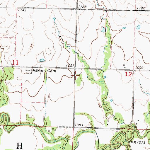 Topographic Map of Askron School (historical), KS