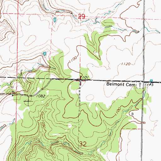 Topographic Map of Belmont School (historical), KS