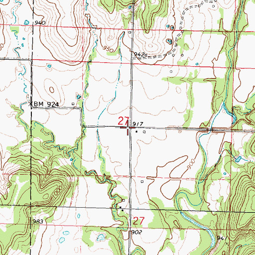 Topographic Map of Big Sandy School (historical), KS