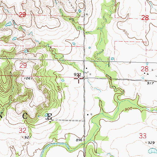 Topographic Map of Blume School (historical), KS