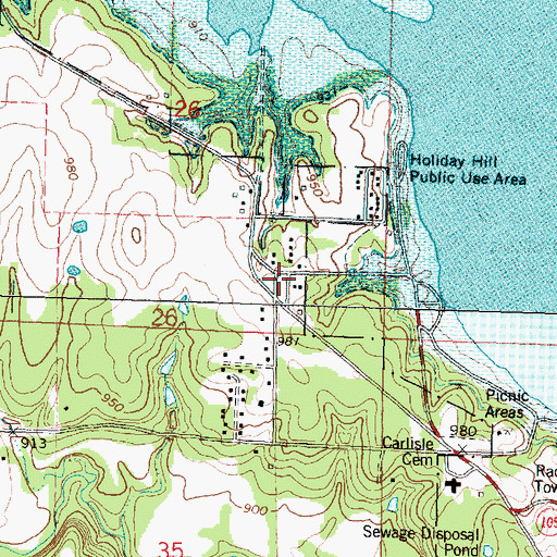 Topographic Map of Carlisle School (historical), KS