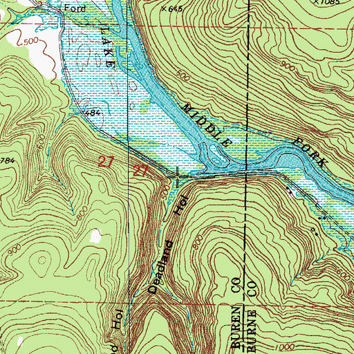Topographic Map of Deadland Hollow, AR