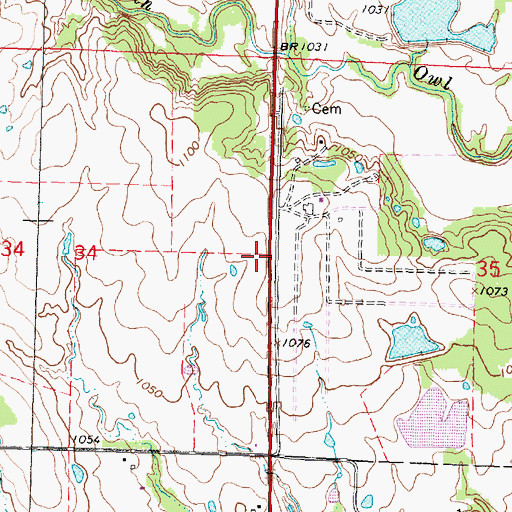 Topographic Map of Mount Pisgah School (historical), KS