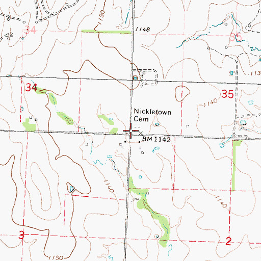 Topographic Map of Nickletown School (historical), KS