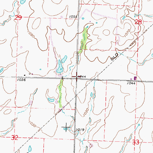 Topographic Map of North Maple School (historical), KS