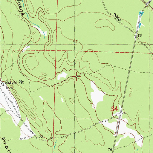 Topographic Map of Deadpecker Slough, AR